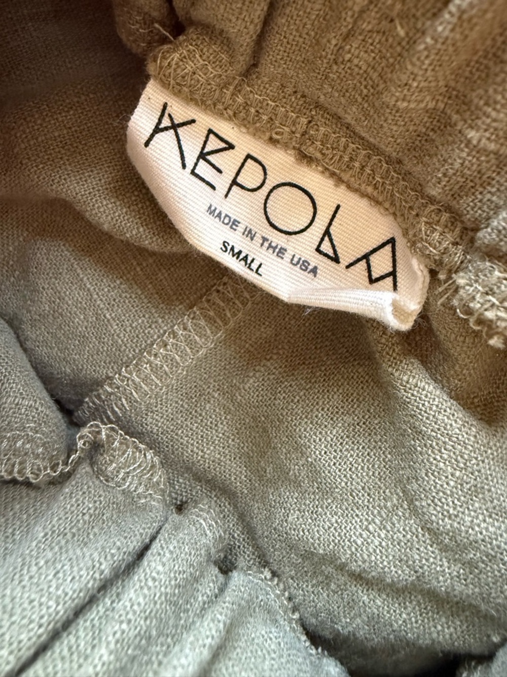 Kepola Linen shorts Olive- Small